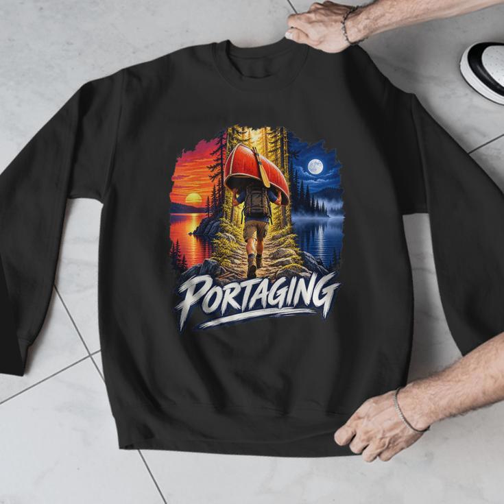 Portaging Canoe Wilderness Adventure Scenic Graphic Men Graphic Sweatshirt Portaging Canoe Wilderness Adventure Scenic Graphic Men Graphic Sweatshirt