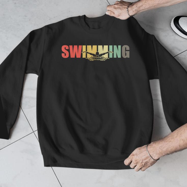 Retro Swimming Vintage Swimming Swimmer Men Graphic Sweatshirt Retro Swimming Vintage Swimming Swimmer Men Graphic Sweatshirt