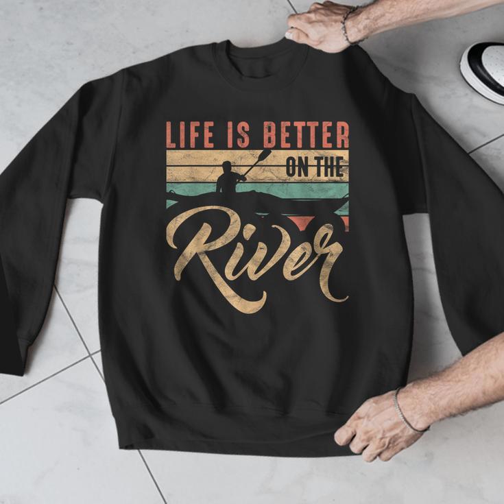 Rowing Canoe Kajak Life Is Better On The River Men Graphic Sweatshirt