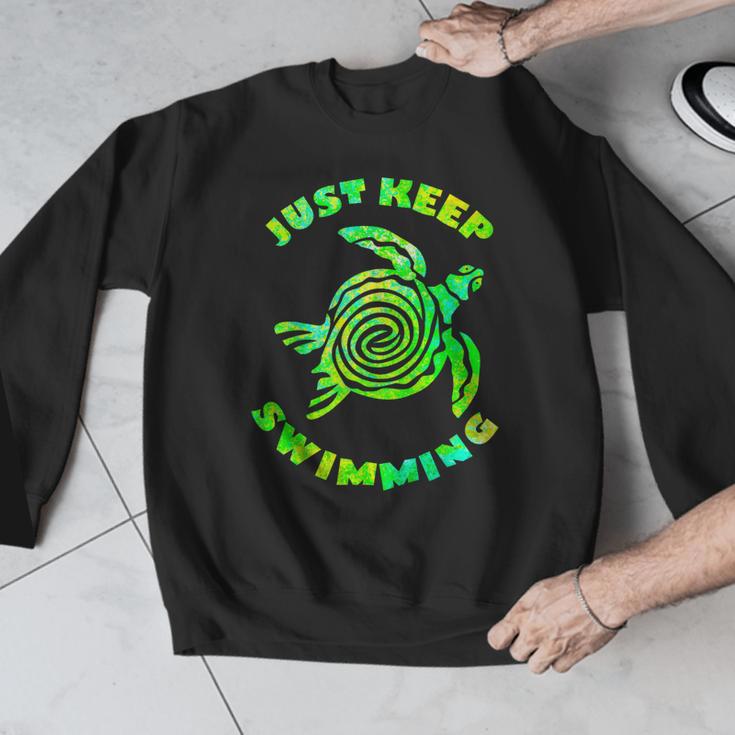 Sea Turtle Just Keep Swimming Ocean Beach Vacation Men Graphic Sweatshirt Sea Turtle Just Keep Swimming Ocean Beach Vacation Men Graphic Sweatshirt