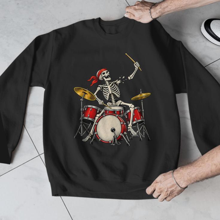 Skeleton Drummer Skull Drum Kit Halloween Sleeveless Men Graphic Sweatshirt