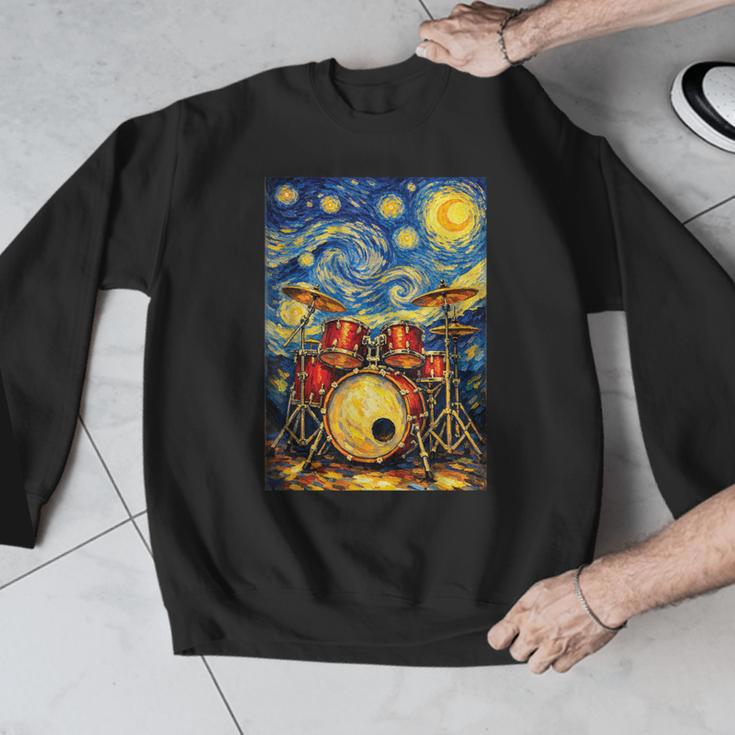 Starry Night Drum Kit Van Gogh Style Art Men Graphic Sweatshirt Starry Night Drum Kit Van Gogh Style Art Men Graphic Sweatshirt