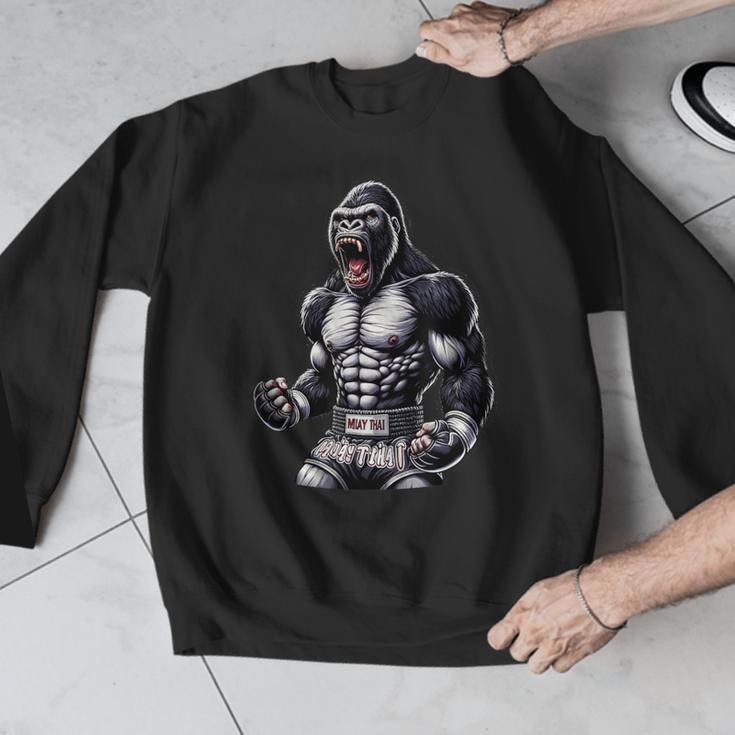 Strong Muay Thai Gorilla Thai Boxing And Fighting Men Graphic Sweatshirt