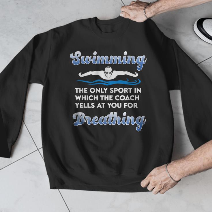 Swim Team Swimming Coach Quote Swim Breathing Joke Men Graphic Sweatshirt Swim Team Swimming Coach Quote Swim Breathing Joke Men Graphic Sweatshirt
