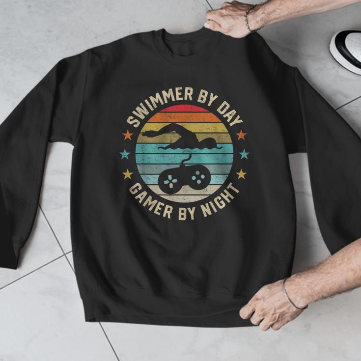 Swimmer By Day Gamer By Night Swimming Swim Lover Gaming Men Graphic Sweatshirt Swimmer By Day Gamer By Night Swimming Swim Lover Gaming Men Graphic Sweatshirt