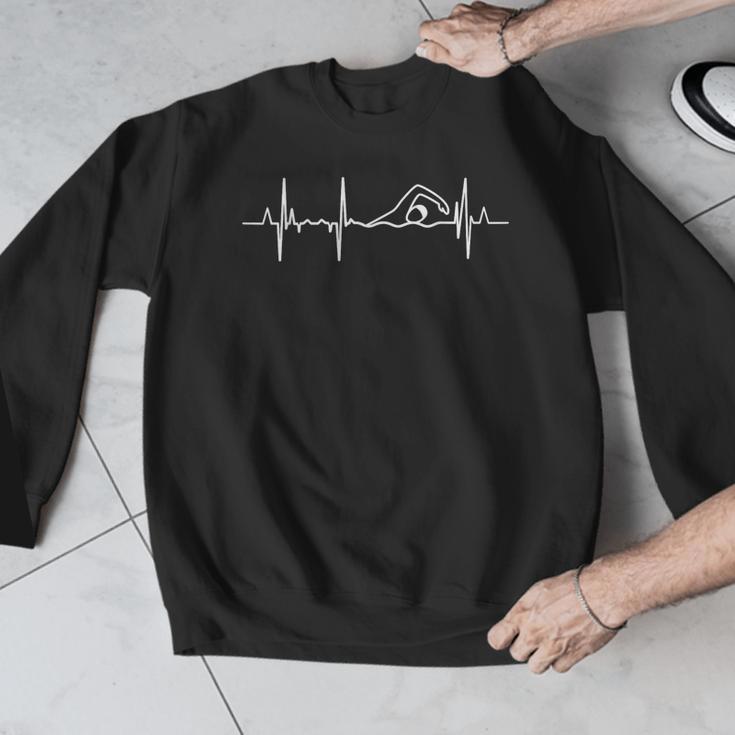 Swimmer Heartbeat Swimming Sports Men Graphic Sweatshirt