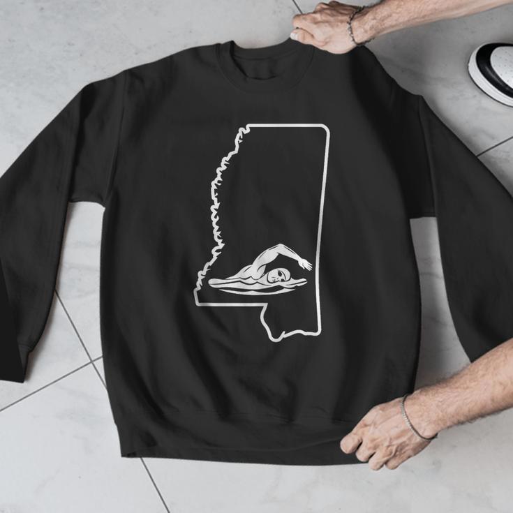 Swimming Apparel Mississippi Swimmer Training Men Graphic Sweatshirt