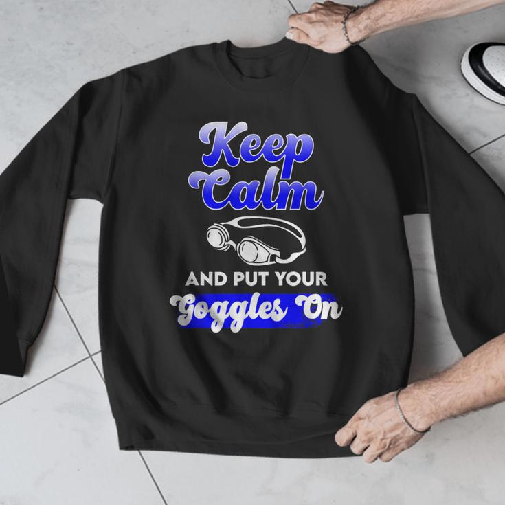Swimming Goggles Saying Swim Team Gear Men Graphic Sweatshirt