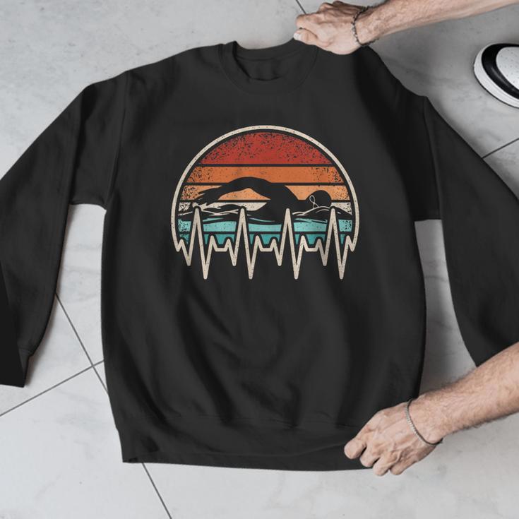 Swimming Heartbeat Retro Swim Swimmer Men Women Men Graphic Sweatshirt Swimming Heartbeat Retro Swim Swimmer Men Women Men Graphic Sweatshirt