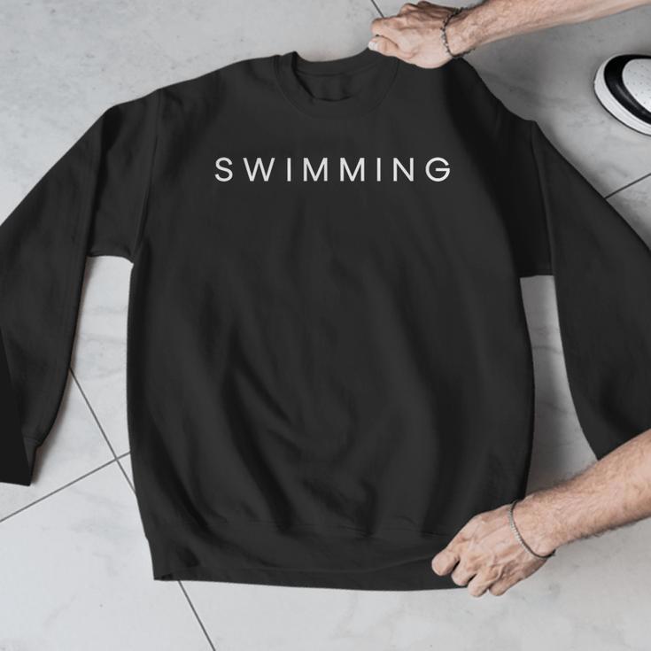 Swimming Minimalist Text Swimmer Coach Men Graphic Sweatshirt Swimming Minimalist Text Swimmer Coach Men Graphic Sweatshirt