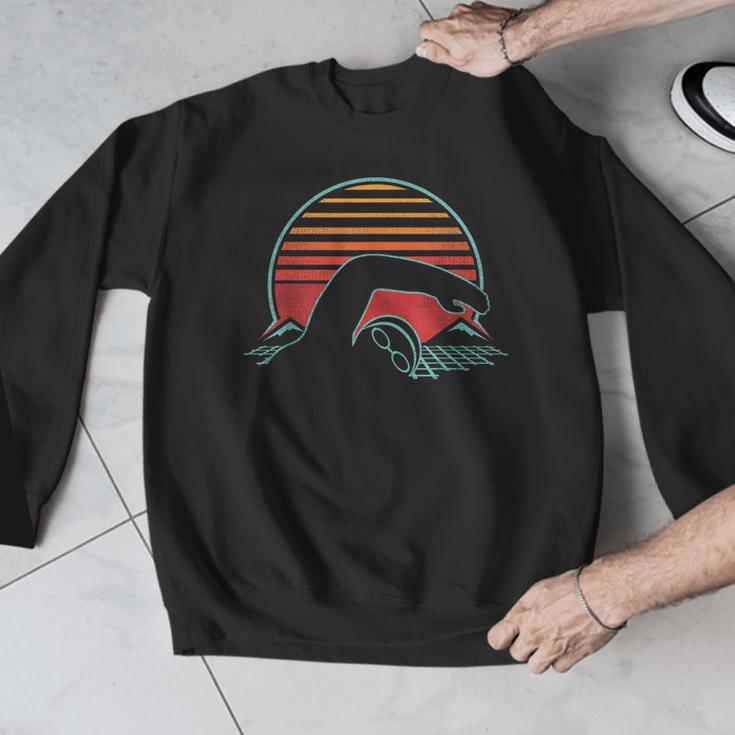Swimming Retro Vintage 80s Style Swimmer Men Graphic Sweatshirt Swimming Retro Vintage 80s Style Swimmer Men Graphic Sweatshirt