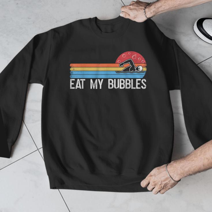 Swimming Swimmer Eat My Bubbles Swim Retro Men Graphic Sweatshirt Swimming Swimmer Eat My Bubbles Swim Retro Men Graphic Sweatshirt