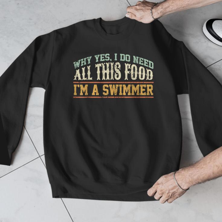Swimming Swimmer Eating Swim Men Graphic Sweatshirt