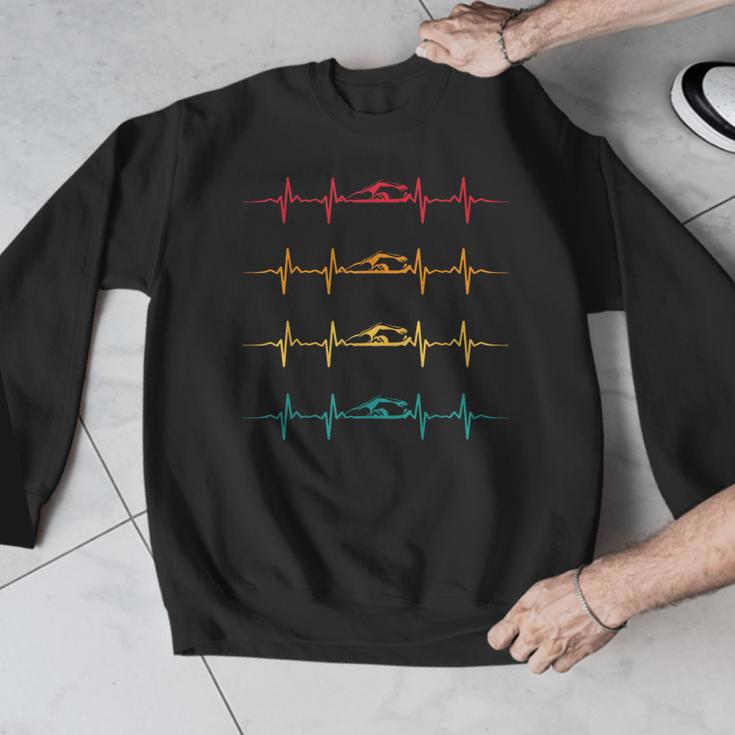 Swimming Swimmer Heartbeat Vintage Men Boys Women Swim Lover Men Graphic Sweatshirt Swimming Swimmer Heartbeat Vintage Men Boys Women Swim Lover Men Graphic Sweatshirt