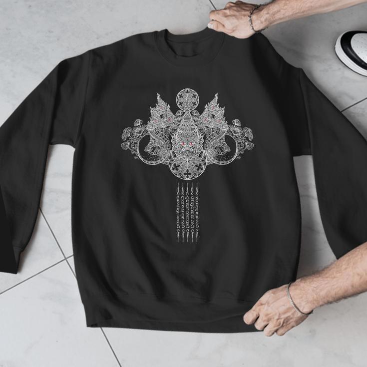 Thai Sak Yant Tattoo Muay Thai Art Men Graphic Sweatshirt