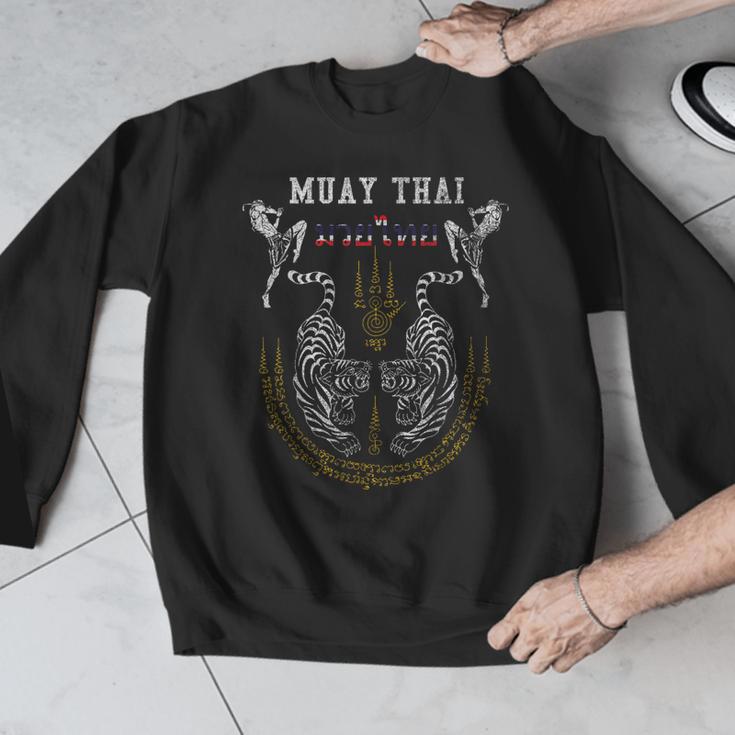 Twin Tiger Sak Yant Muay Thai Fighter Tee Martial Art Men Graphic Sweatshirt Twin Tiger Sak Yant Muay Thai Fighter Tee Martial Art Men Graphic Sweatshirt