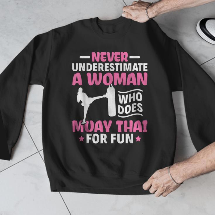 Never Underestimate A Woman Thai Boxing Muay Thai Fighter Men Graphic Sweatshirt Never Underestimate A Woman Thai Boxing Muay Thai Fighter Men Graphic Sweatshirt