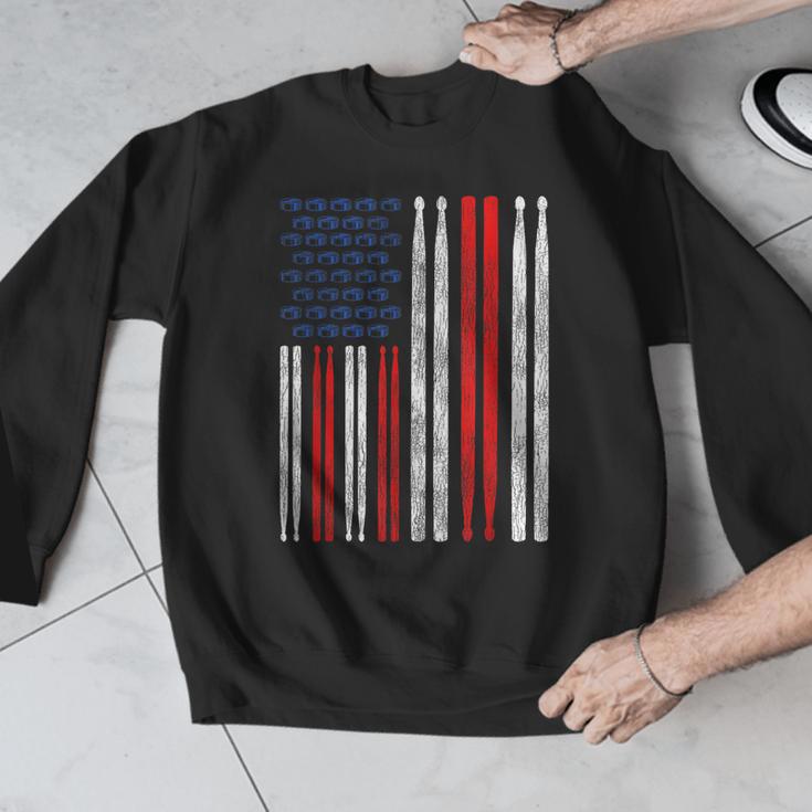 USA Flag Drumsticks Drum Kit Men Graphic Sweatshirt USA Flag Drumsticks Drum Kit Men Graphic Sweatshirt