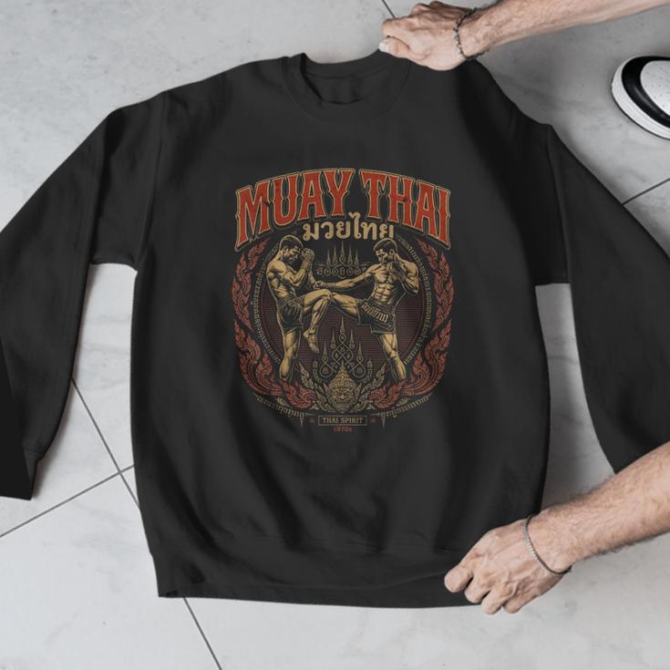 Vintage Muay Thai Bangkok Thailand Thai Boxing Art Men Graphic Sweatshirt