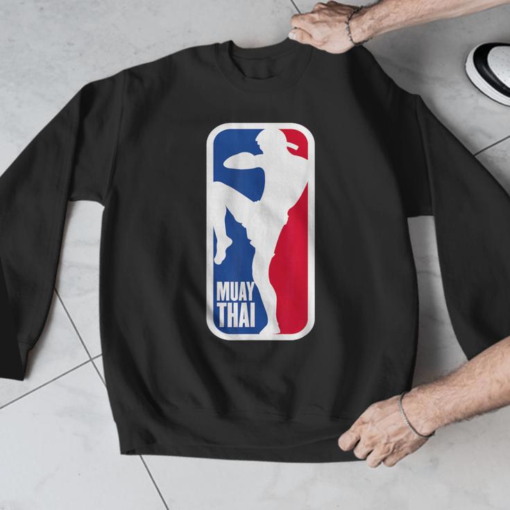 Vintage Muay Thai Fighter MMA Street Fight Kickboxing Club Men Graphic Sweatshirt