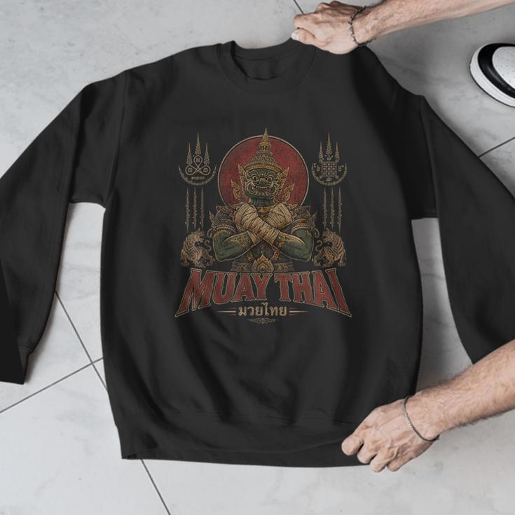 Vintage Muay Thai Respect Thai Boxing Fighter Thai Giant Men Graphic Sweatshirt Vintage Muay Thai Respect Thai Boxing Fighter Thai Giant Men Graphic Sweatshirt