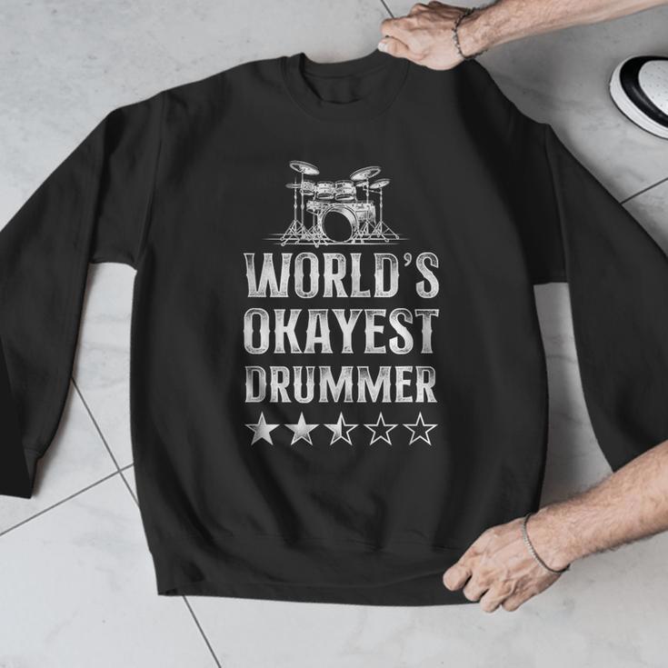 Vintage World'S Okayest Drummer Drum Kit Men Graphic Sweatshirt Vintage World'S Okayest Drummer Drum Kit Men Graphic Sweatshirt
