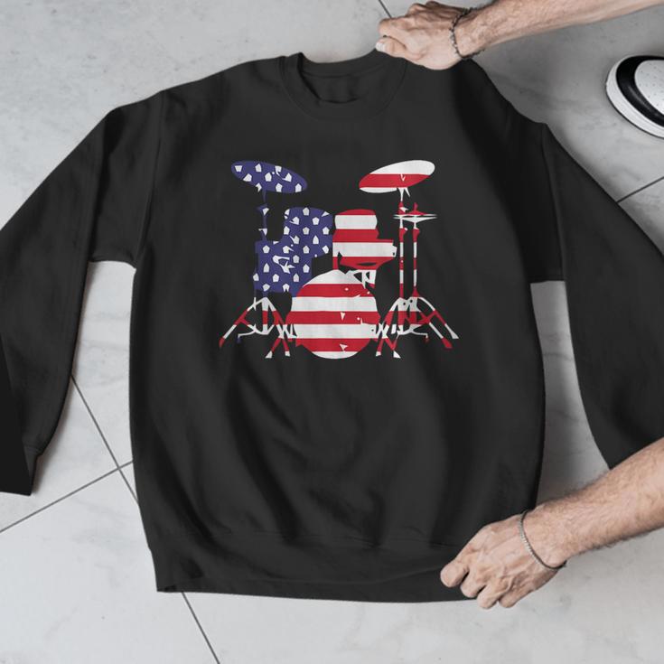 Women's American Flag Drum Kit Patriotic US Drum Art Men Graphic Sweatshirt Women's American Flag Drum Kit Patriotic US Drum Art Men Graphic Sweatshirt