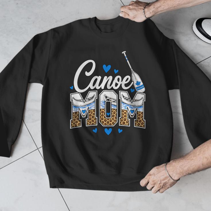 Women's Canoe Mom Leopard Print Paddle River Lake Sport Mother Men Graphic Sweatshirt