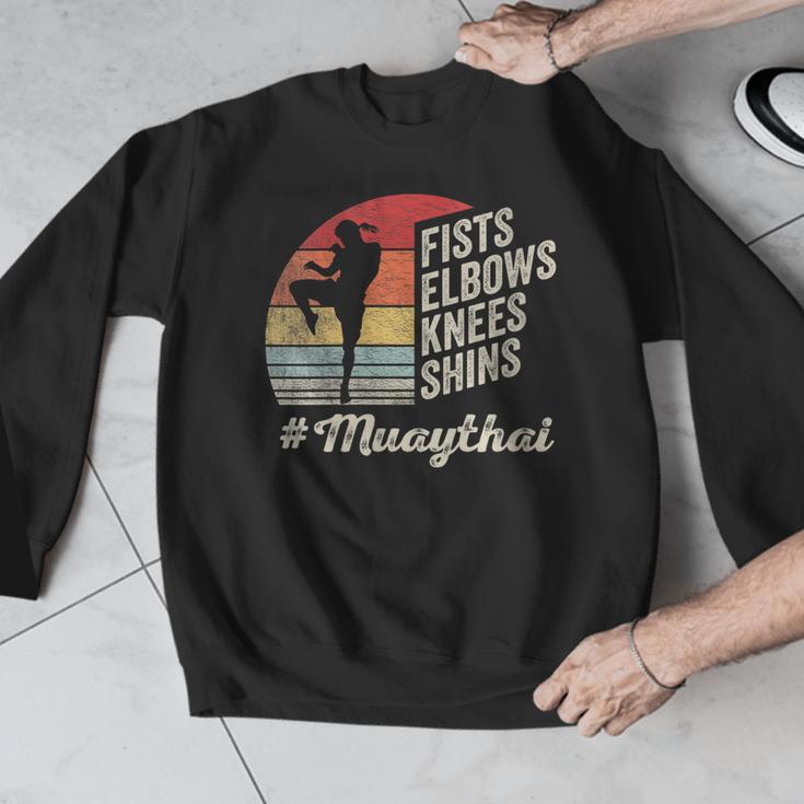 Women's Muay Thai Martial Arts Fighter Retro Vintage Sunset Graphic Men Graphic Sweatshirt