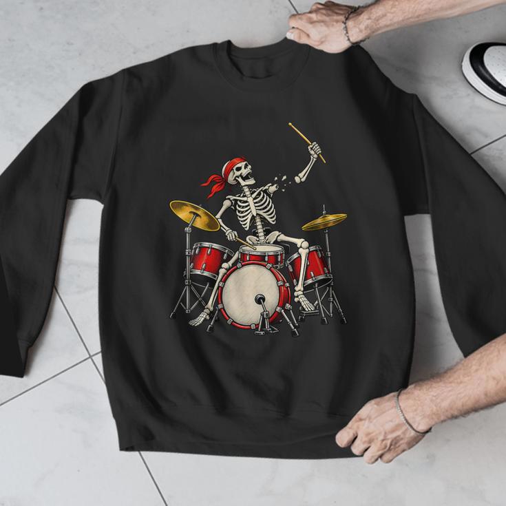Women's Skeleton Drummer Skull Drum Kit Halloween Men Graphic Sweatshirt Women's Skeleton Drummer Skull Drum Kit Halloween Men Graphic Sweatshirt