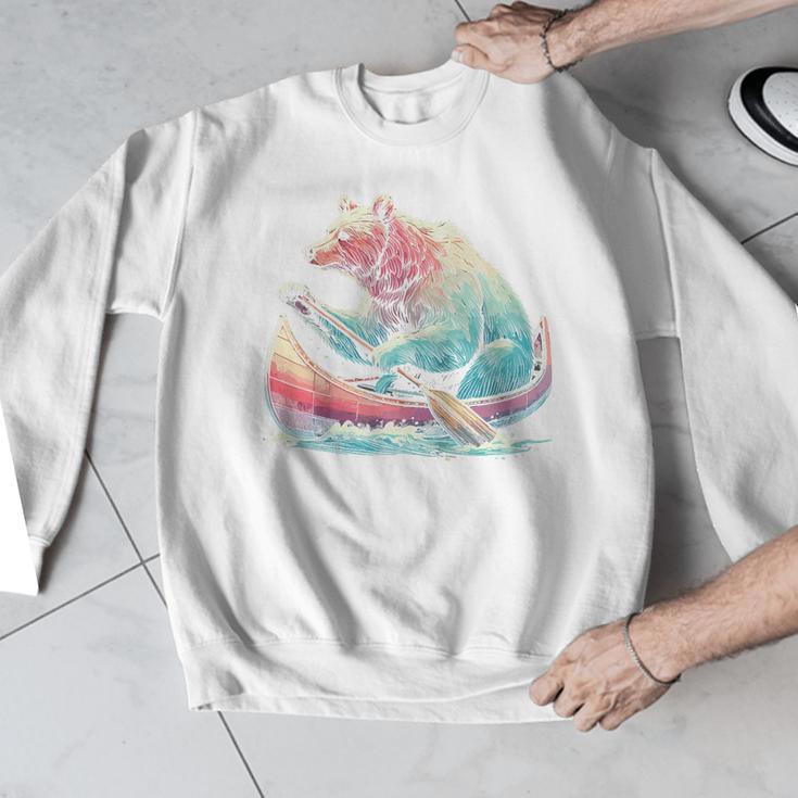 Canoe Bear Canoeing Raglan Baseball Tee Men Graphic Sweatshirt