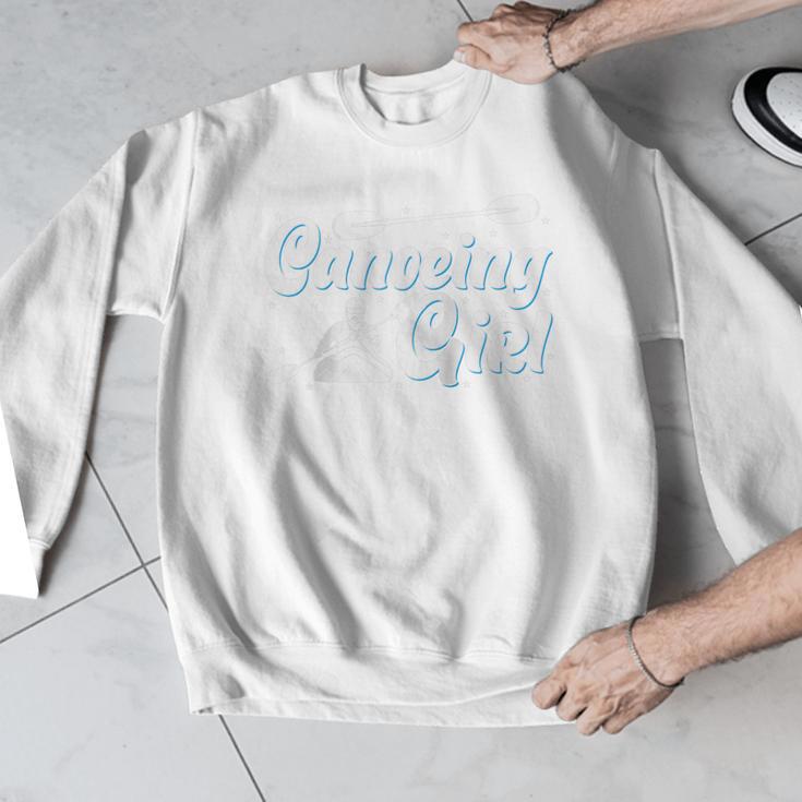 Canoeing Girl Raglan Baseball Tee Men Graphic Sweatshirt