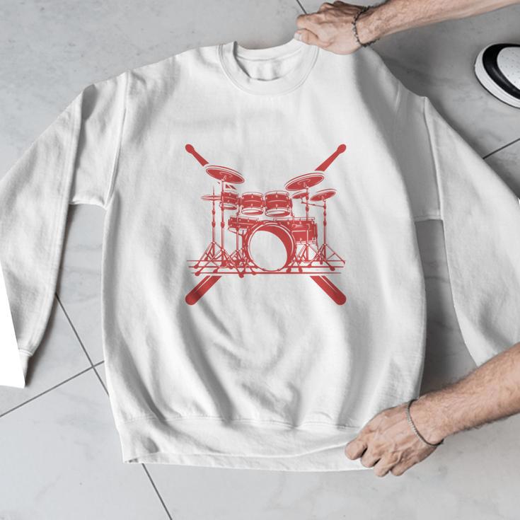 Drum Kit Percussion For Drummer Percussionist Musician Men Graphic Sweatshirt