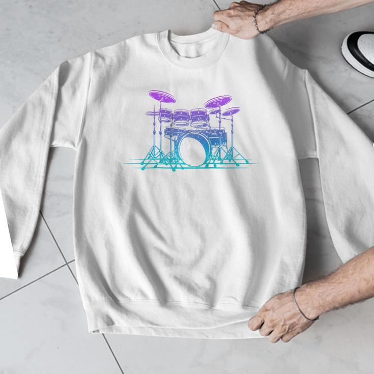 Drum Kit Set Drummer Raglan Baseball Tee Men Graphic Sweatshirt
