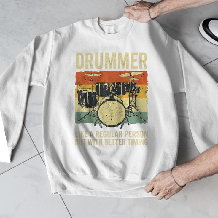 Drummer Better Timing Retro Vintage Sunset Drum Kit Graphic Raglan Baseball Tee Men Graphic Sweatshirt Drummer Better Timing Retro Vintage Sunset Drum Kit Graphic Raglan Baseball Tee Men Graphic Sweatshirt