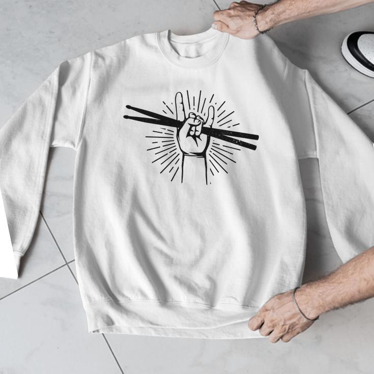Drummer Drum Kit Rock & Roll Music Drummer Men Graphic Sweatshirt