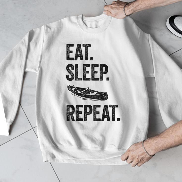 Eat Sleep Canoe Repeat Canoeing Outdoors Raglan Baseball Tee Men Graphic Sweatshirt