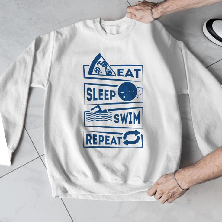 Eat Sleep Swimming Repeat Swimming Men Graphic Sweatshirt Eat Sleep Swimming Repeat Swimming Men Graphic Sweatshirt