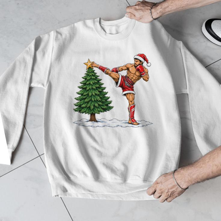 Festive Muay Thai Santa Christmas Men Graphic Sweatshirt