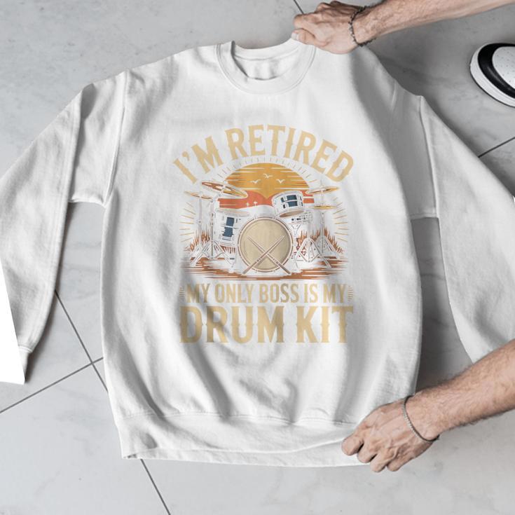 I'm Retired My Only Boss Is My Drum Kit Drums Drummer Raglan Baseball Tee Men Graphic Sweatshirt I'm Retired My Only Boss Is My Drum Kit Drums Drummer Raglan Baseball Tee Men Graphic Sweatshirt