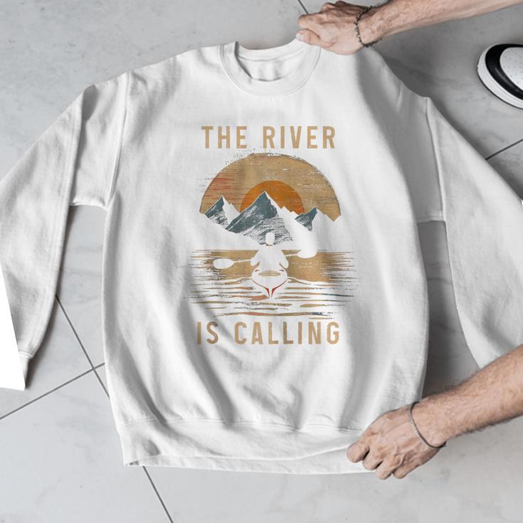 Kayak Kayak Vintage Mountains Canoe Kayak Raglan Baseball Tee Men Graphic Sweatshirt