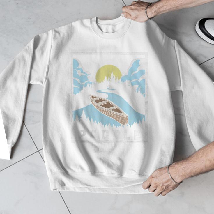 Paddle Retro Style Canoe & Outdoors Simple Canoeing Graphic Men Graphic Sweatshirt