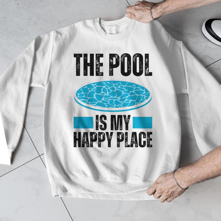 The Pool Is My Happy Place Swimming For Swimmer Men Graphic Sweatshirt The Pool Is My Happy Place Swimming For Swimmer Men Graphic Sweatshirt