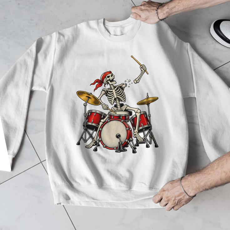 Skeleton Drummer Skull Drum Kit Halloween Men Graphic Sweatshirt