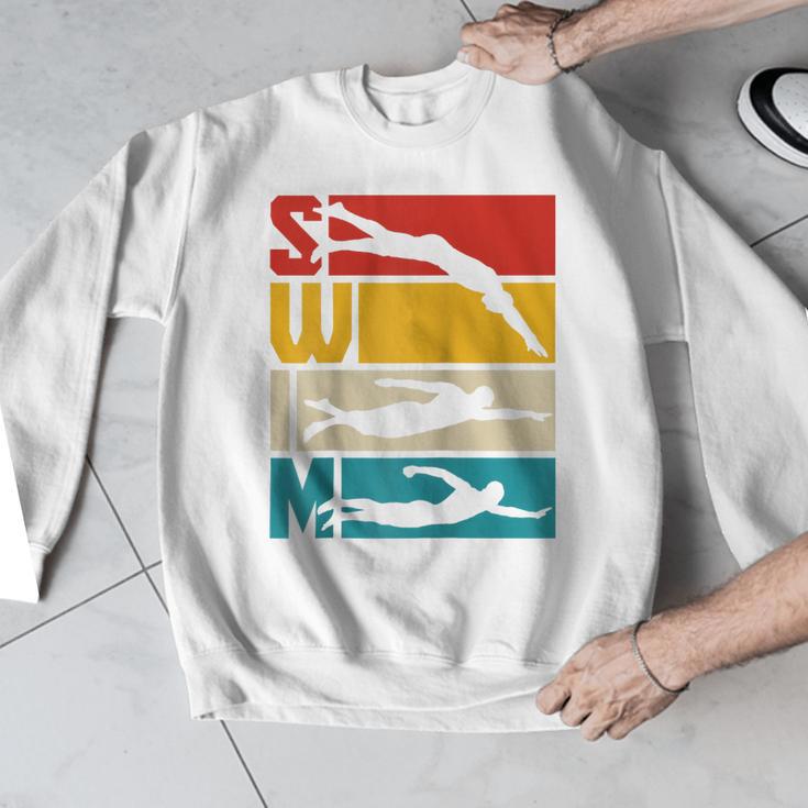 Swim Swimming Vintage Retro Swimmer Raglan Baseball Tee Men Graphic Sweatshirt Swim Swimming Vintage Retro Swimmer Raglan Baseball Tee Men Graphic Sweatshirt