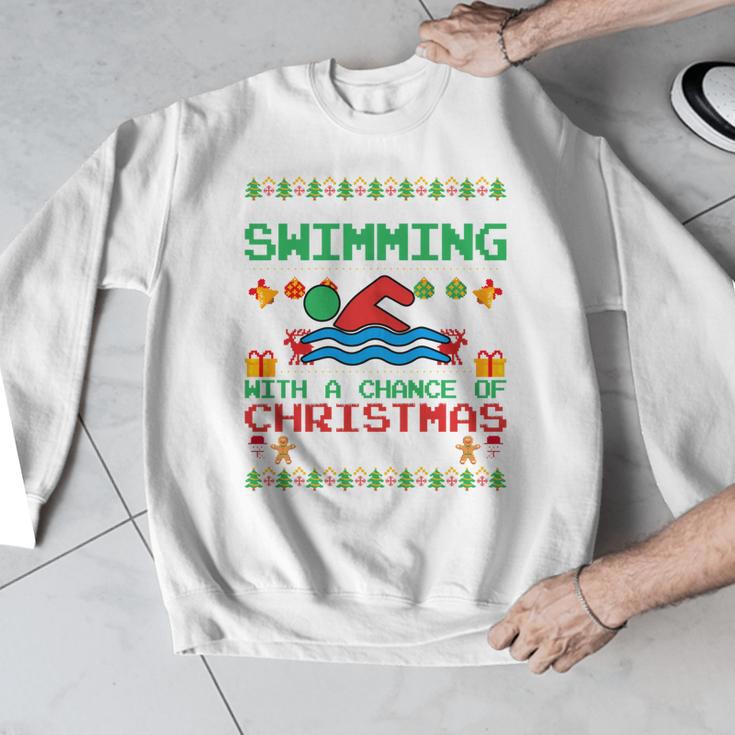 Swimming Christmas Party Swim Swimmer Christmas Ugly Style Men Graphic Sweatshirt Swimming Christmas Party Swim Swimmer Christmas Ugly Style Men Graphic Sweatshirt