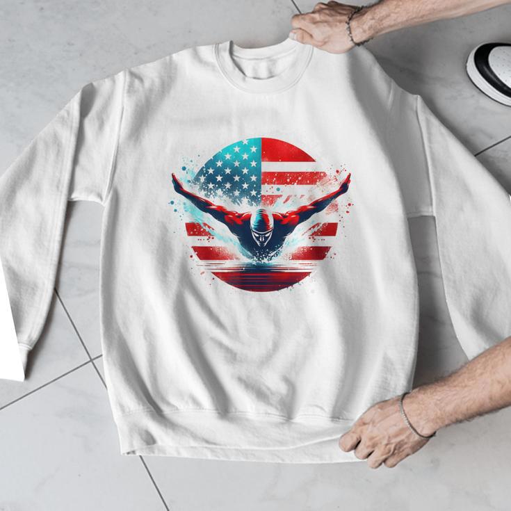 Swimming United States Shirt With American Flag Swimming Men Graphic Sweatshirt Swimming United States Shirt With American Flag Swimming Men Graphic Sweatshirt