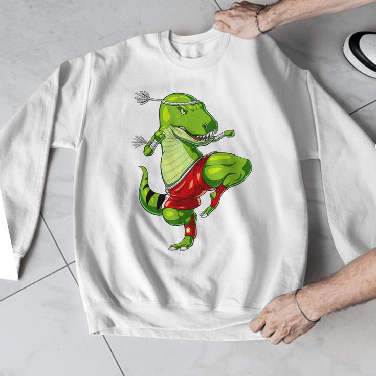 T-Rex Dinosaur Muay Thai Boxing Karate Martial Arts Kung Fu Men Graphic Sweatshirt T-Rex Dinosaur Muay Thai Boxing Karate Martial Arts Kung Fu Men Graphic Sweatshirt