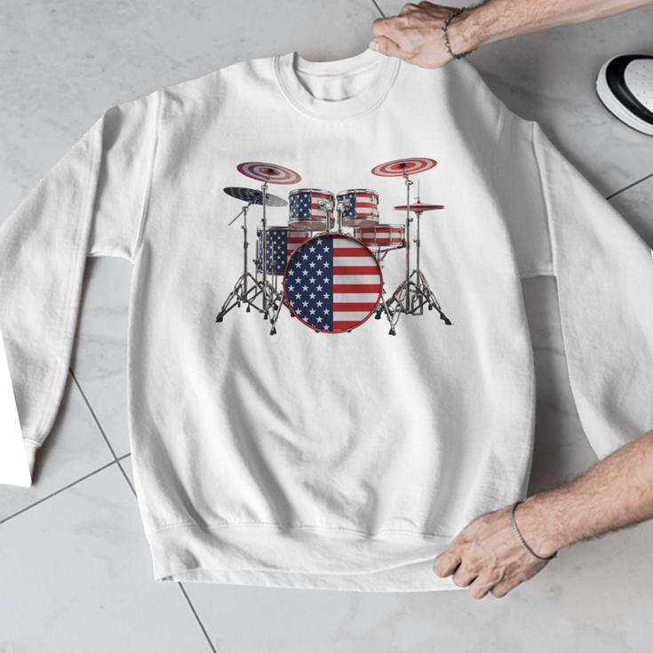 USA Patriotic Drum Kit American Flag Drum Set Men Graphic Sweatshirt USA Patriotic Drum Kit American Flag Drum Set Men Graphic Sweatshirt