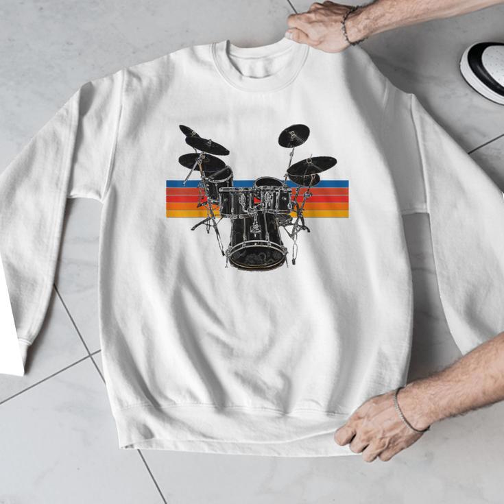 Vintage Drum Kit Drummer Rock Band Drums Men Graphic Sweatshirt